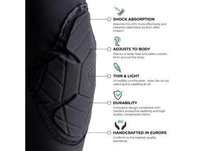 GAMEPATCH 3/4 TIGHTS WITH KNEE PADDING black kompresní kalhoty s chrániči kolen POUZE 150 cm - Černá (VÝPRODEJ)