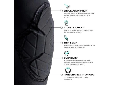 GAMEPATCH 3/4 TIGHTS WITH KNEE PADDING black kompresní kalhoty s chrániči kolen POUZE XXL - Černá (VÝPRODEJ)