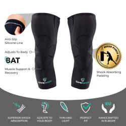 GAMEPATCH 3/4 TIGHTS WITH KNEE PADDING black kompresní kalhoty s chrániči kolen POUZE XXL - Černá (VÝPRODEJ)