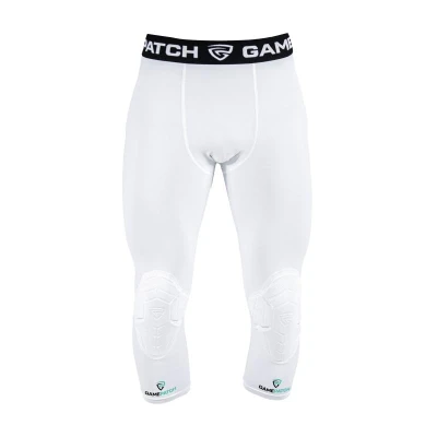 GAMEPATCH 3/4 TIGHTS WITH KNEE PADDING white kompresní kalhoty s chrániči kolen GAMEPATCH 3/4 TIGHTS WITH KNEE PADDING white kompresní kalhoty s chrániči kolen