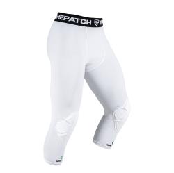 GAMEPATCH 3/4 TIGHTS S CHRÁNIČMI NA KOLENÁ white kompresné nohavice s chráničmi kolien