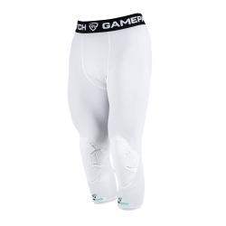 GAMEPATCH 3/4 TIGHTS S CHRÁNIČMI NA KOLENÁ white kompresné nohavice s chráničmi kolien