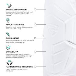 GAMEPATCH 3/4 TIGHTS S CHRÁNIČMI NA KOLENÁ white kompresné nohavice s chráničmi kolien