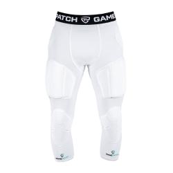 GAMEPATCH PADDED 3/4 TIGHTS S PLNOU OCHRANOU BIELA