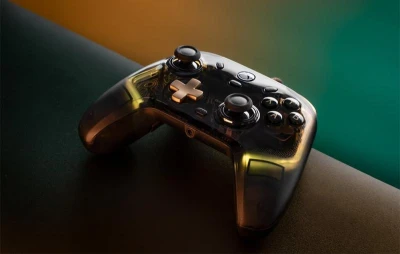 GameSir K1 Flux průhledný černý se zlatými detaily drátový ovladač