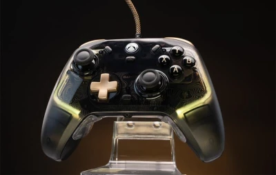 GameSir K1 Flux průhledný černý se zlatými detaily drátový ovladač