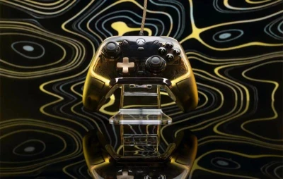 GameSir K1 Flux průhledný černý se zlatými detaily drátový ovladač