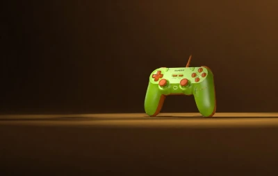 GameSir T3 Lite MenaRD limetkově zelený a oranžový kabelový herní ovladač