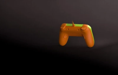GameSir T3 Lite MenaRD limetkově zelený a oranžový kabelový herní ovladač