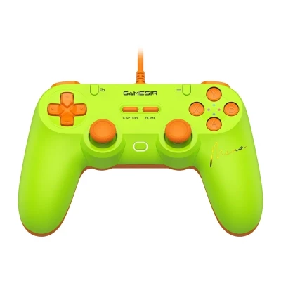 GameSir T3 Lite MenaRD limetkově zelený a oranžový kabelový herní ovladač