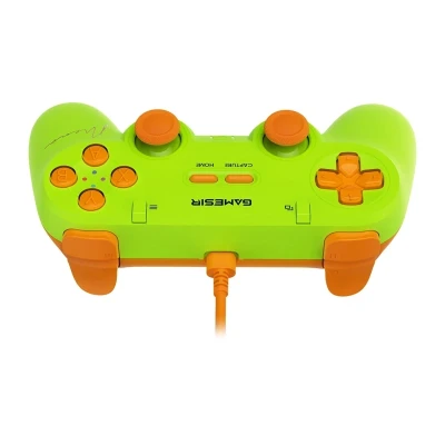 GameSir T3 Lite MenaRD limetkově zelený a oranžový kabelový herní ovladač