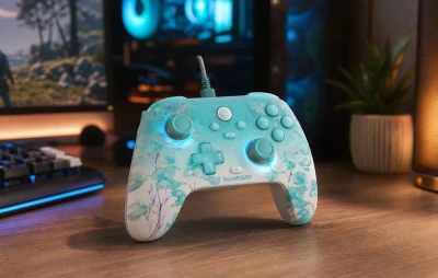 GameSir T7 Pro Floral tyrkysový kabelový ovladač pro Xbox/PC