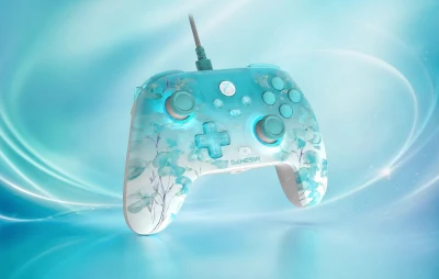 GameSir T7 Pro Floral tyrkysový kabelový ovladač pro Xbox/PC