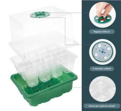 Garden King Minipařeniště s osvětlením 12 sazenic 18,5 x 15 x 14 cm set 5 ks