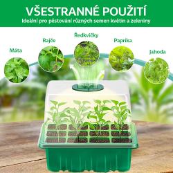 Garden King Minipařeniště s osvětlením 12 sazenic 18,5 x 15 x 14 cm set 5 ks