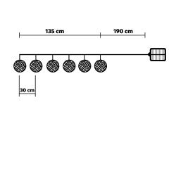 Garden King Solární světelný LED řetěz, 6 luceren, teplá bílá SL-1013