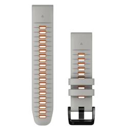 Garmin Remienok pre fenix5/6/7/8 QuickFit 22 silikónový, Fog Gray / Ember Orange