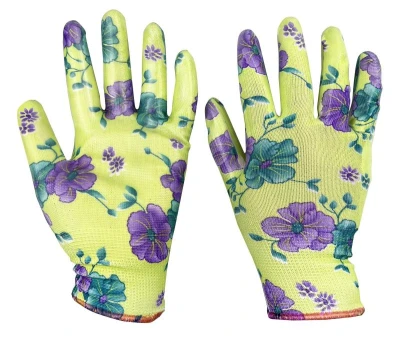Garvia Rukavice zahradní vel. 9 NITRILE flowers green