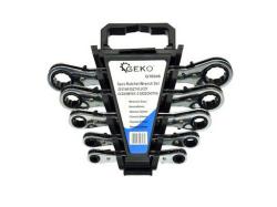 GEKO Klíče ráčnové očkové, sada 5ks, 6-22mm, plast. držák