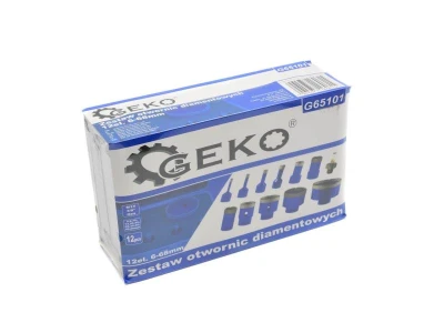 GEKO Korunkový vrták diamantový, sada 12ks, 6-68mm