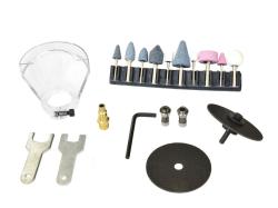 GEKO Pneumatická přímá bruska s příslušenstvím, 3 nebo 6mm, 1/4[34], 18000/min