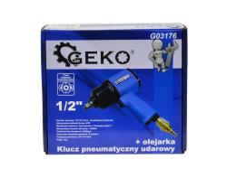 GEKO Pneumatický rázový utahovák 1/2[34], 1550 Nm, přimazávač oleje, Heavy Duty GEKO