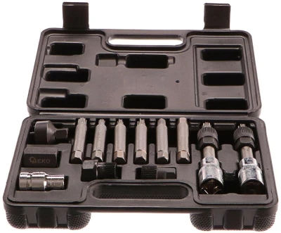 GEKO Sada bitov hex a hviezdy 1/2” pre alternátor, 13ks