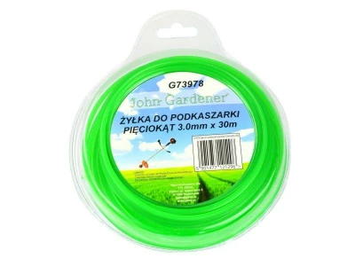 GEKO Struna do sekačky zelená zesílená, 3,0mm, 30m, hvězdicový profil, nylon GEKO Struna do sekačky zelená zesílená, 3,0mm, 30m, hvězdicový profil, nylon