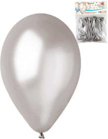 Gemar Balónky nafukovací 26cm metalické stříbrné set 10ks v sáčku Gemar Balónky nafukovací 26cm metalické stříbrné set 10ks v sáčku