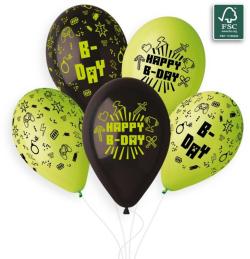 Gemar Balónky nafukovací 26cm potisk narozeniny HAPPY B-DAY set 5ks