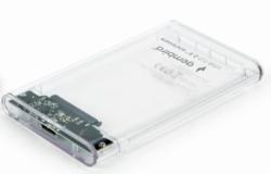 GEMBIRD EE2-U3S9-6 Box pro HDD/SSD 2,5" SATA – USB 3.0, 9,5 mm, průhledný plast GEMBIRD EE2-U3S9-6 Box pro HDD/SSD 2,5" SATA – USB 3.0, 9,5 mm, průhledný plast