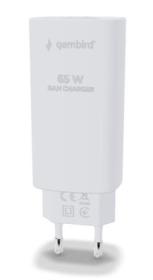 GEMBIRD, Nabíječka USB, 1x USB + 1x USB-C port PD, 65W, černá GEMBIRD, Nabíječka USB, 1x USB + 1x USB-C port PD, 65W, černá