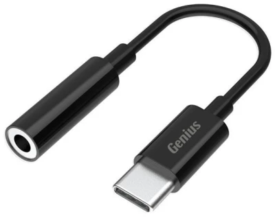 Genius ACC-C100, Redukce, USB-C zástrčka, 3,5mm jack zásuvka, 10cm, černá Genius ACC-C100, Redukce, USB-C zástrčka, 3,5mm jack zásuvka, 10cm, černá