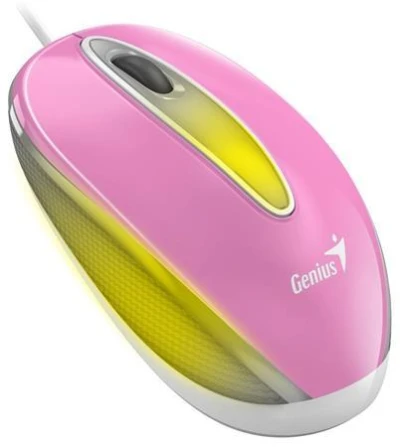 Genius DX-Mini / Myš, drátová, optická, 1000DPI, 3 tlačítka, USB, RGB LED, růžová Genius DX-Mini / Myš, drátová, optická, 1000DPI, 3 tlačítka, USB, RGB LED, růžová