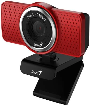 Genius ECam 8000, Webkamera, Full HD 1080p, mikrofon, USB-C, USB-A, červená Genius ECam 8000, Webkamera, Full HD 1080p, mikrofon, USB-C, USB-A, červená