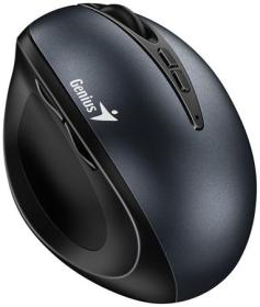 Genius Ergo 8300S, Myš, bezdrátová, optická, vertikální, 1600DPI, 7 tlačítek, tichá, černo-šedá Genius Ergo 8300S, Myš, bezdrátová, optická, vertikální, 1600DPI, 7 tlačítek, tichá, černo-šedá