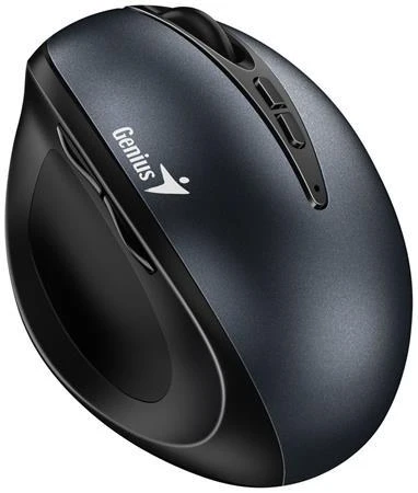 Genius Ergo 8300S, Myš, bezdrátová, optická, vertikální, 1600DPI, 7 tlačítek, tichá, černo-šedá Genius Ergo 8300S, Myš, bezdrátová, optická, vertikální, 1600DPI, 7 tlačítek, tichá, černo-šedá