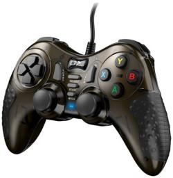 Genius GX Gaming GX-19UV, Gamepad, drátový, vibrační, pro PC, PS3 a PS4, USB, černo-hnědý Genius GX Gaming GX-19UV, Gamepad, drátový, vibrační, pro PC, PS3 a PS4, USB, černo-hnědý