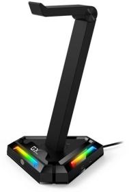Genius GX-UH100, Stojan, na herní headset s USB HUBem, RGB podsvícení, 2x USB, 2x USB-C, černý Genius GX-UH100, Stojan, na herní headset s USB HUBem, RGB podsvícení, 2x USB, 2x USB-C, černý