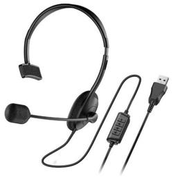 Genius HS-100U Headset, náhlavní, na jedno ucho, drátový, s mikrofonem, ovládání hlasitosti, USB, černý Genius HS-100U Headset, náhlavní, na jedno ucho, drátový, s mikrofonem, ovládání hlasitosti, USB, černý