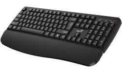 Genius KB-7123, Klávesnice, bezdrátová, 2,4GHz, mini USB přijímač, ergo. podložka, CZ+SK layout, Copilot klávesa, černá