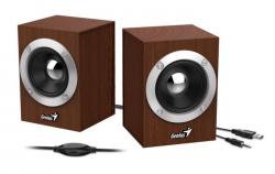 GENIUS repro SP-HF280, 2.0, 6W, USB napájení, 3,5mm jack, dřevěné, hnědé GENIUS repro SP-HF280, 2.0, 6W, USB napájení, 3,5mm jack, dřevěné, hnědé
