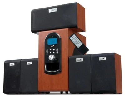 Genius repro SW-HF 5.1 6000 v2, 200W, LCD displej, dálkové ovládání, hnědé Genius repro SW-HF 5.1 6000 v2, 200W, LCD displej, dálkové ovládání, hnědé