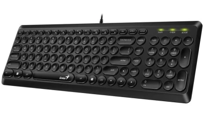 Genius Slimstar Q200 Klávesnice, drátová, retro design, USB, CZ+SK layout, černá Genius Slimstar Q200 Klávesnice, drátová, retro design, USB, CZ+SK layout, černá