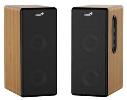 Genius SP-HF1220BT Reproduktory, 2.0, 45W, 3,5mm jack, Bluetooth, dřevěné, regulace basů a výšek,sluchátkový výst.,hnědo-černé