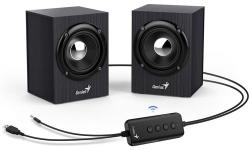 Genius SP-HF385BT, Reproduktory, 2.0, 4W, Bluetooth, 3,5mm jack, USB, dřevěné, černé Genius SP-HF385BT, Reproduktory, 2.0, 4W, Bluetooth, 3,5mm jack, USB, dřevěné, černé