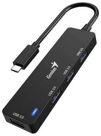 Genius UH-400 USB Hub, externí, USB-C na 4× USB 3.0, 15cm, černý Genius UH-400 USB Hub, externí, USB-C na 4× USB 3.0, 15cm, černý