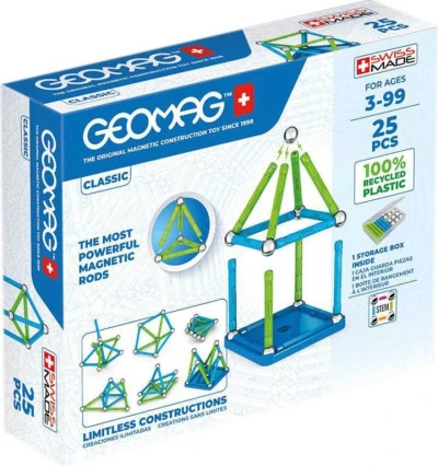 Geomag Classic modrá 25 dílků Eko magnetická (stavebnice)