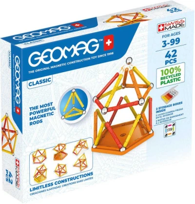 Geomag Classic oranžová 42 dílků Eko magnetická (stavebnice)