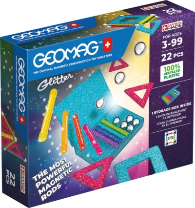 Geomag Glitter 22 dílků třpytivá Eko magnetická (stavebnice)